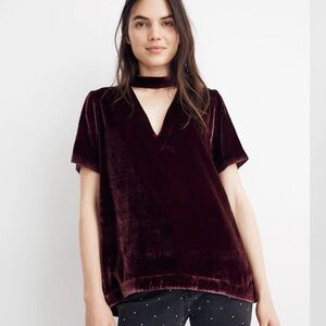 Madewell Velvet Choker Top • NWT